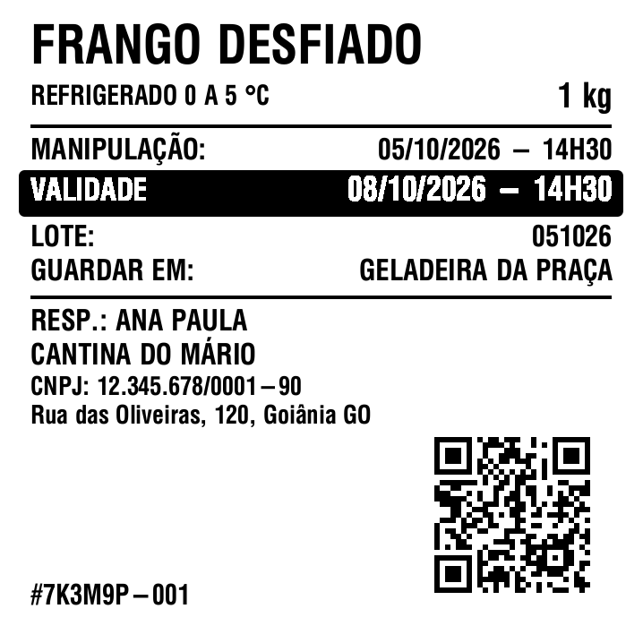 Etiqueta impressa